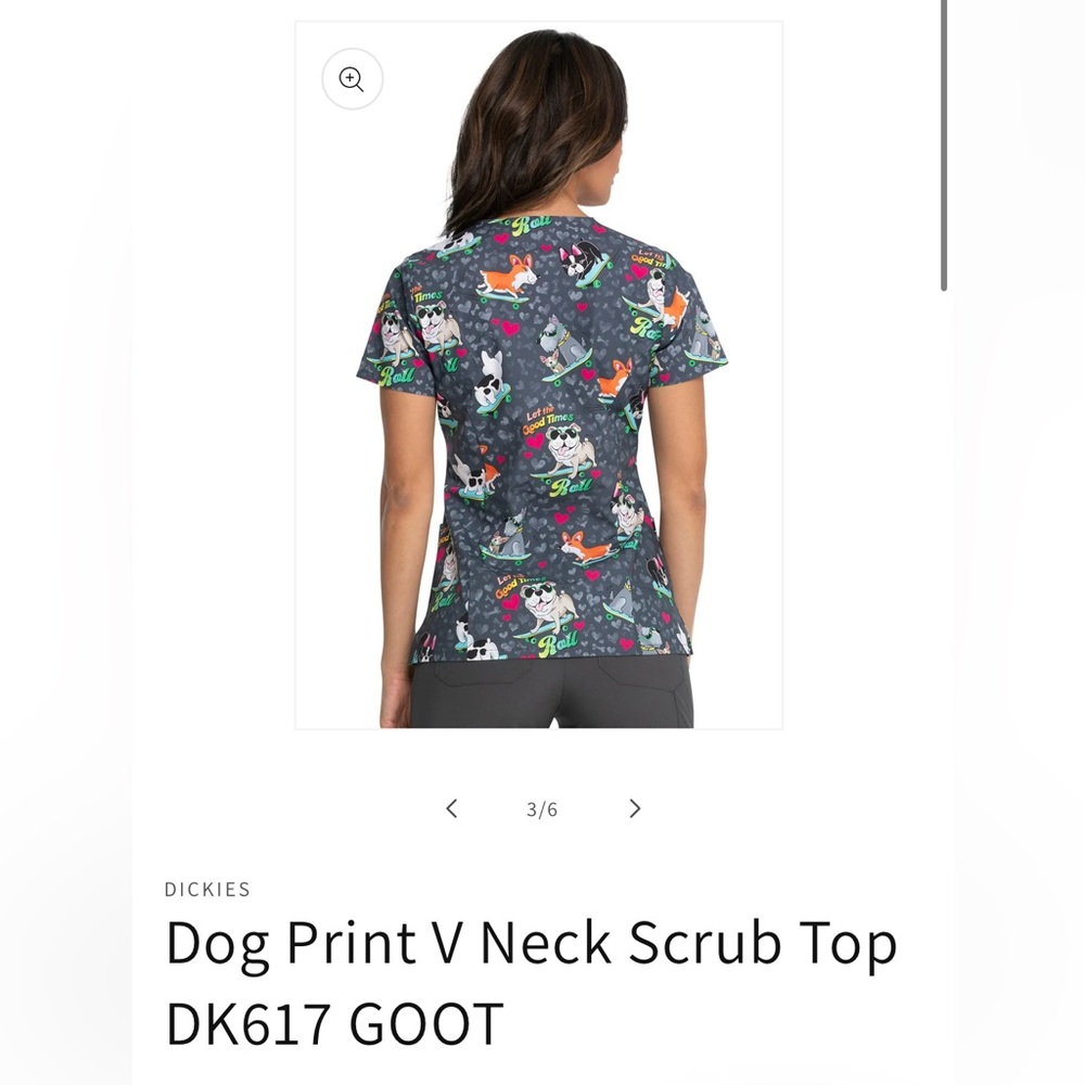 DICKIES Patterned Scrub Top - M - Picture 7 of 8